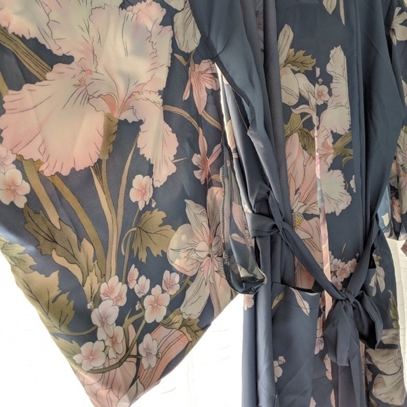 🌸nwot🌸 Vintage Inspired Boho Gypsy Floral Peacock Waterfall Spell Kimo - Picture 14 of 17